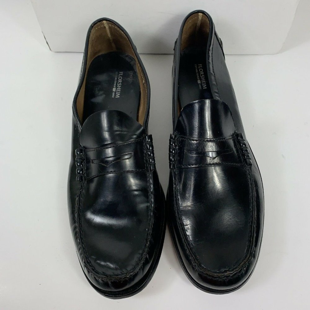 Florsheim Berkley Black Leather Loafers Men Sz 15D - Picture 4 of 8